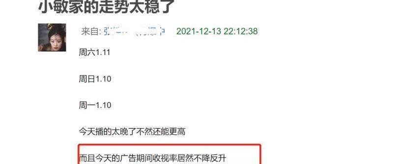 广告|《小敏家》收视底盘稳了，广告期间不降反升，《沉睡花园》被带热