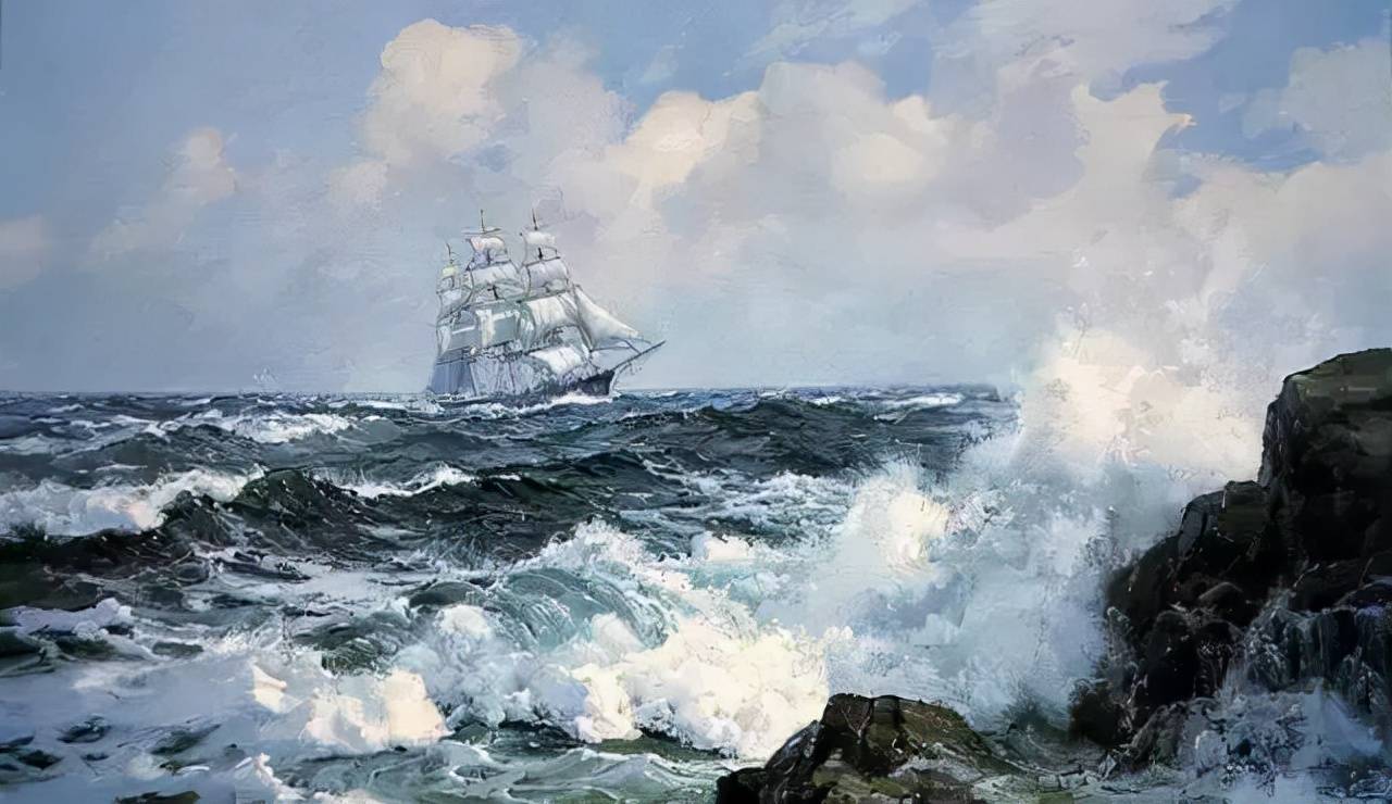 美国画家charlesvickery波澜壮阔的海景油画作品