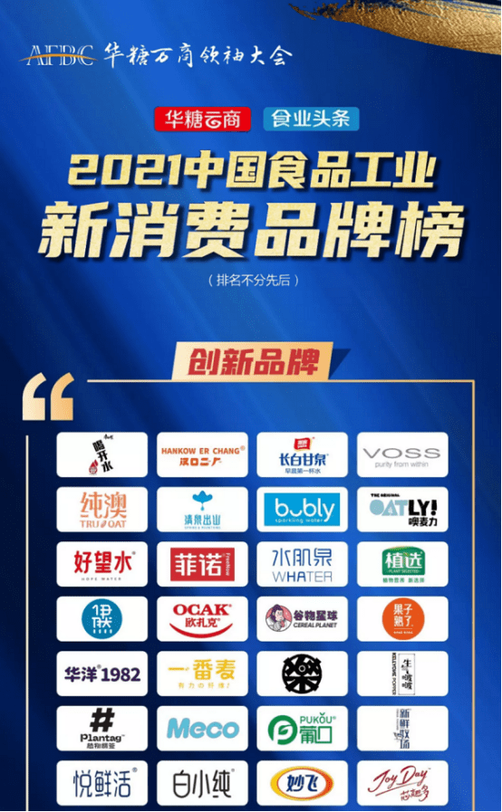 2021中国食品工业新消费品牌榜揭晓 水肌泉获“创新品牌奖”