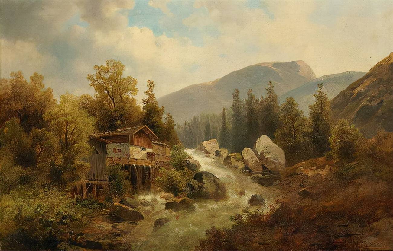 原创奥地利艺术家约瑟夫托马雅戈尔风景油画作品欣赏