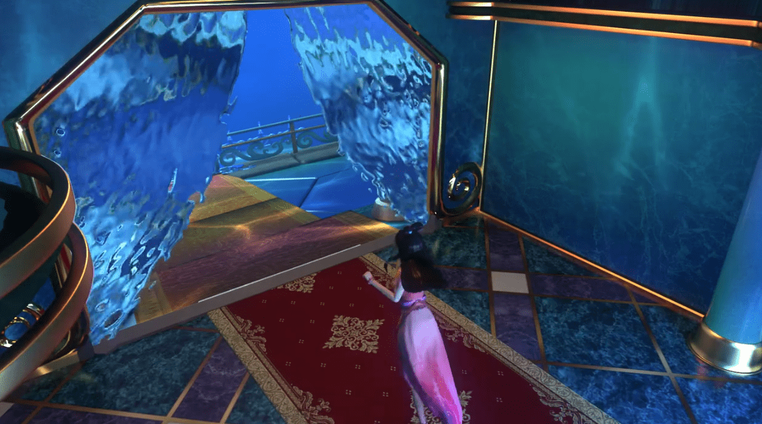 的最开始就出现在仙境的净水湖,同时他也居住在水底华丽的水玲珑宫