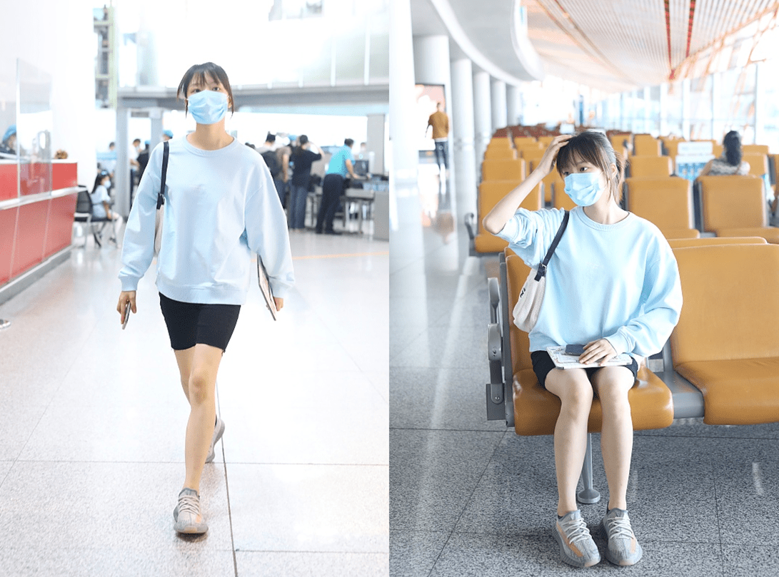 服装 任敏的生图和精修图有点差别,可气质魅力依旧在,穿蓝色服装好美