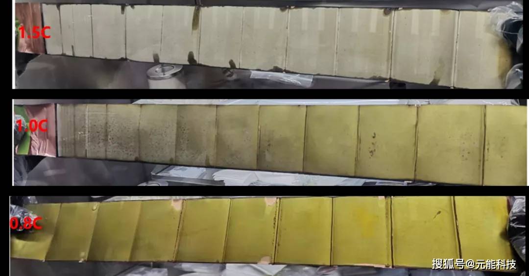 电芯满充拆解图片为进一步验证析锂开始发生的位置