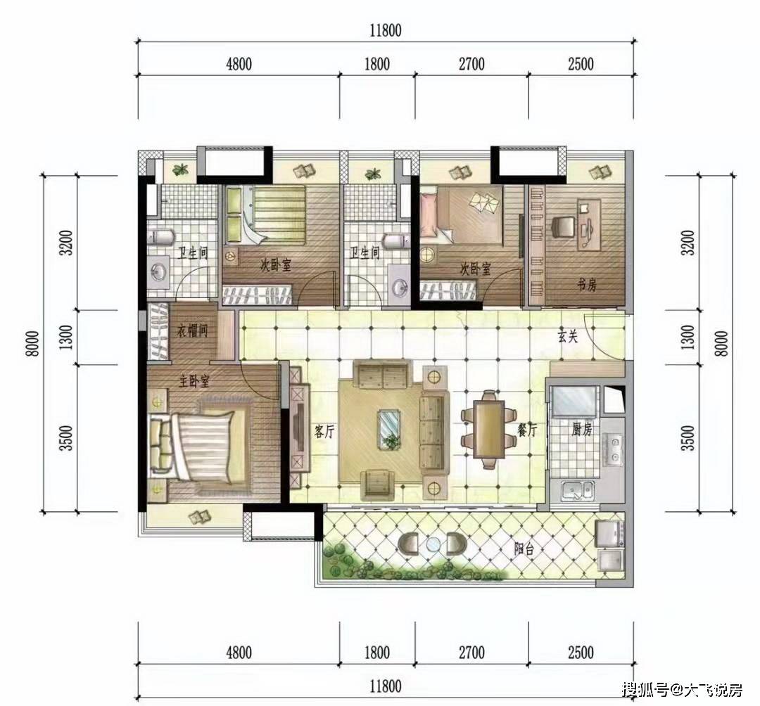 户型方正的61套四房两厅两卫哪套房型更适合你呢