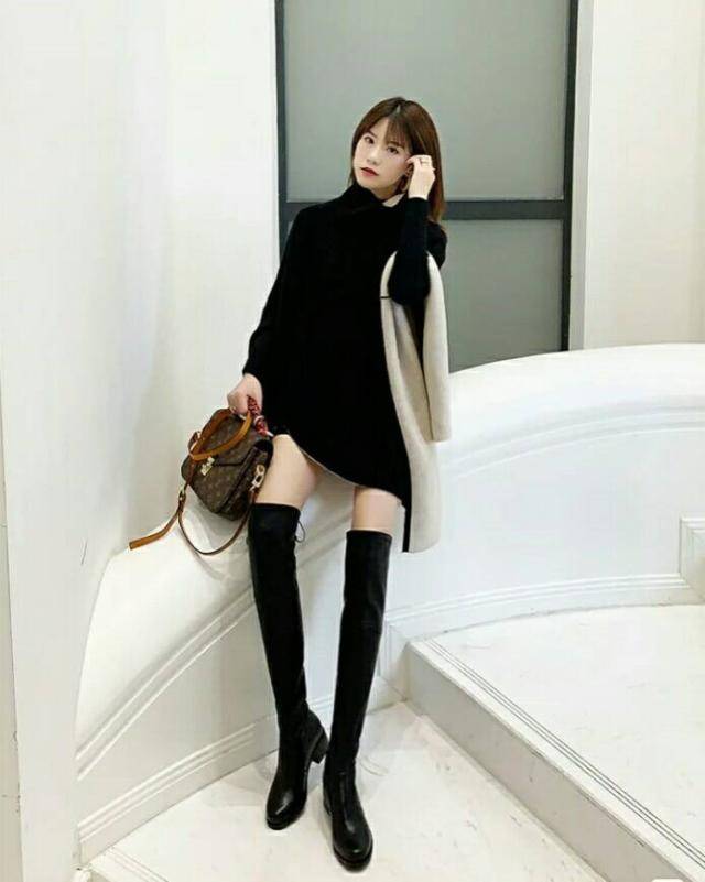 原创冬季过膝长靴怎样穿才显高又好看你们知道正确的搭配方法吗