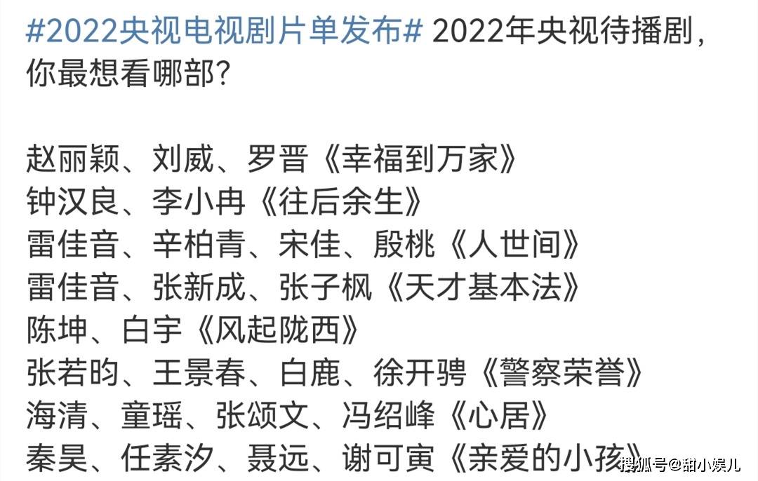 2022年央视待播的8部剧:实力派演员云集,雷佳音成大赢家_电视剧_观众