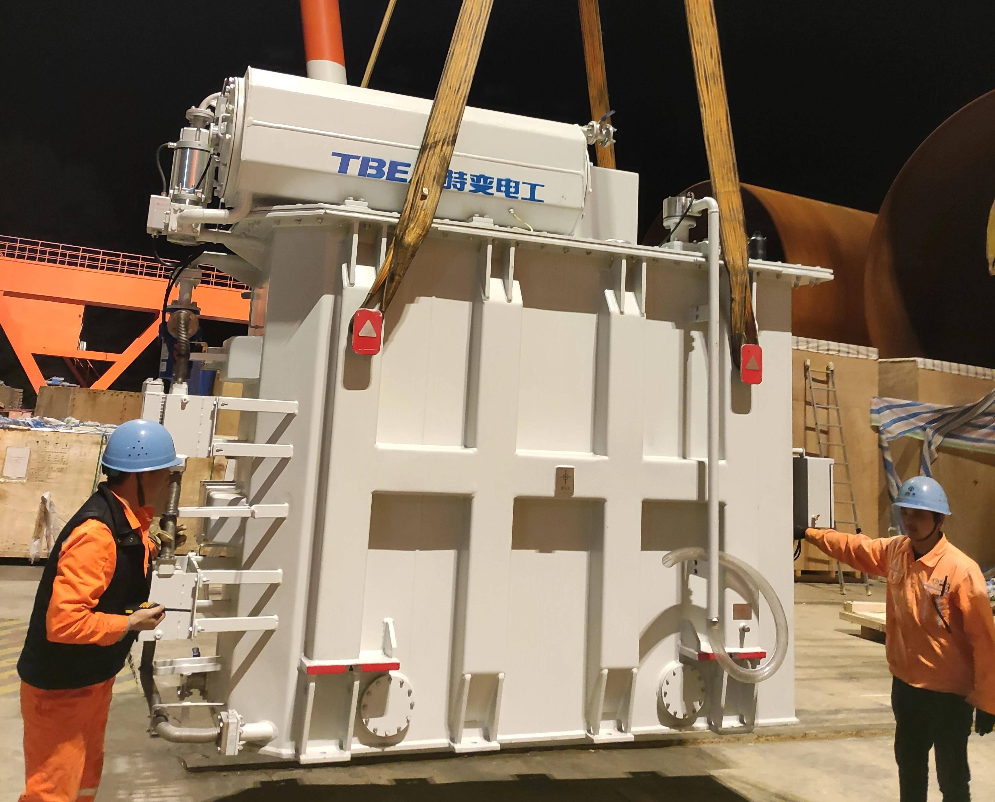 首台国内最大容量的海上风电塔筒变压器投运成功