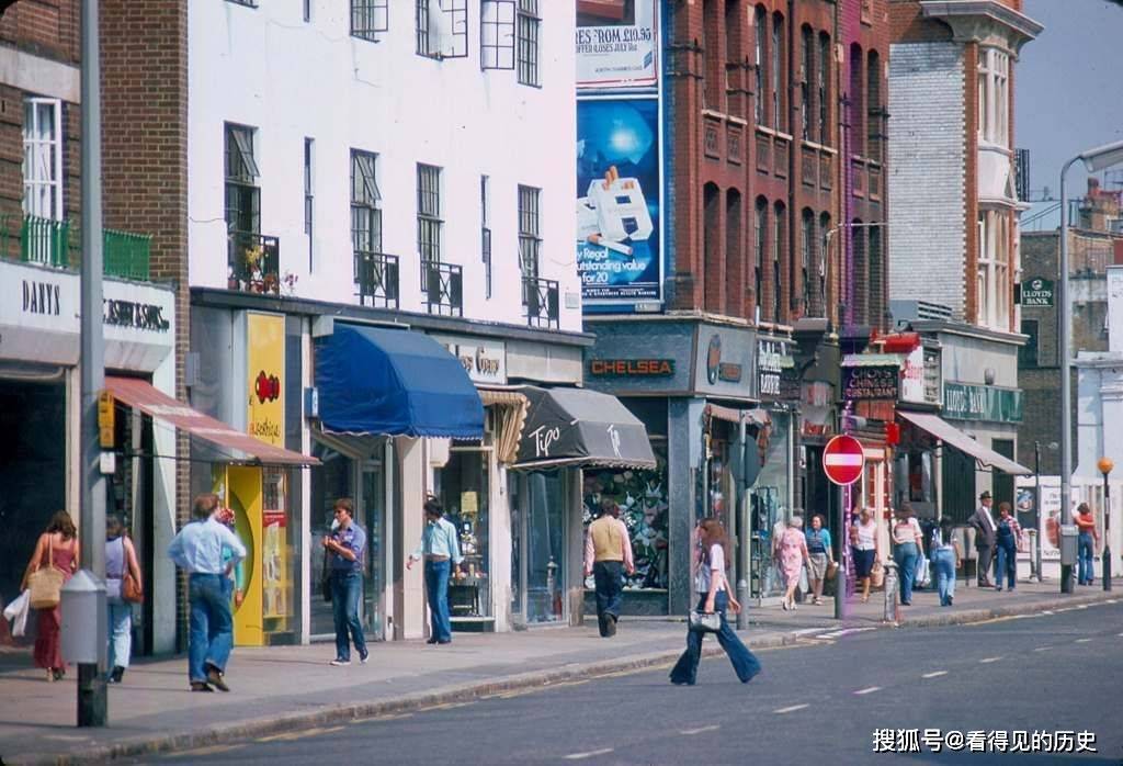 彩色老照片 1976年英国伦敦国王路 伦敦最时尚的地区