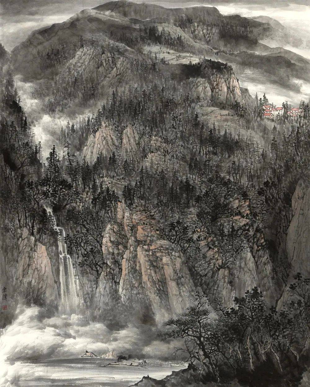 【作品鉴赏】孙宏伟,斋号汀蘭轩,国家一级美术师,中国山水画协会会员