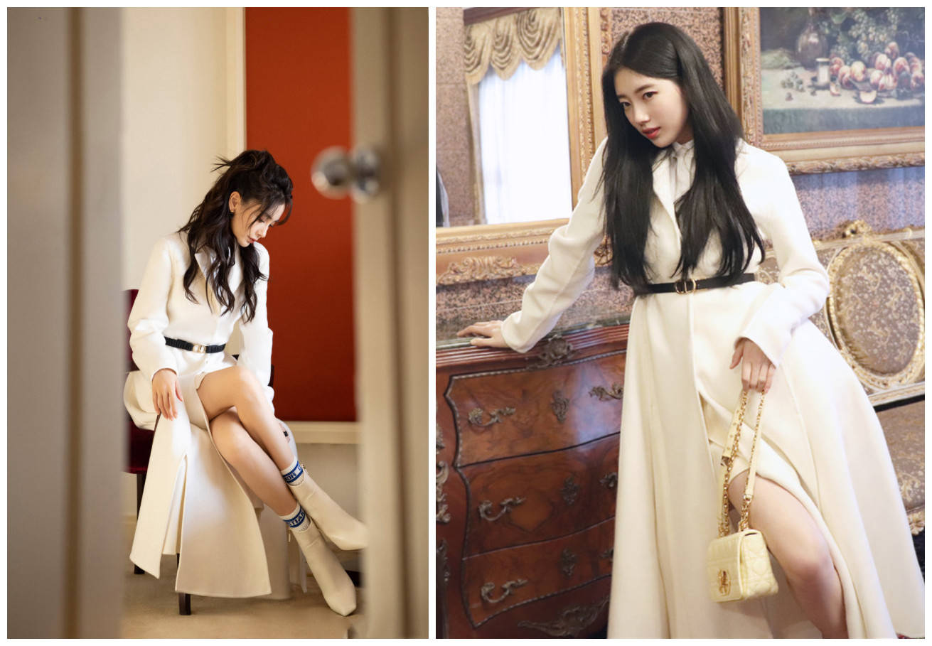 设计 杨颖遇到韩国裴秀智，演绎同一款时尚造型，精致优雅完胜随性俏皮