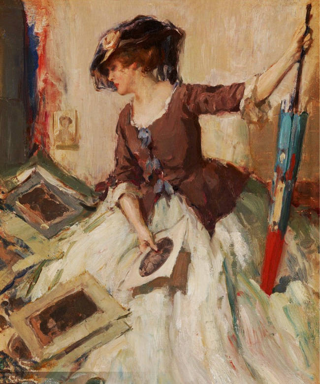 费尔南德·图桑的油画作品人物造型丰韵端庄 雍容华贵 很典型的古典