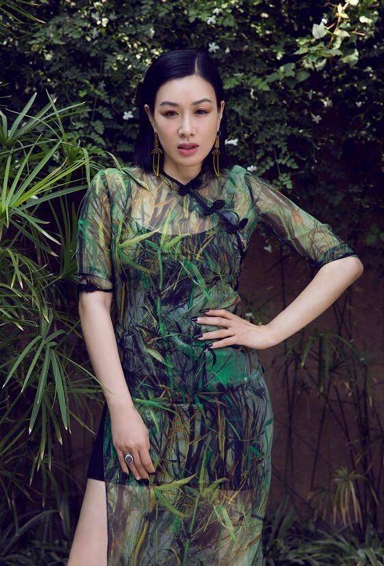 整体 钟丽缇拍全家福想扮嫩，穿旗袍还配哪吒头，却被婆婆贵妇装抢了镜