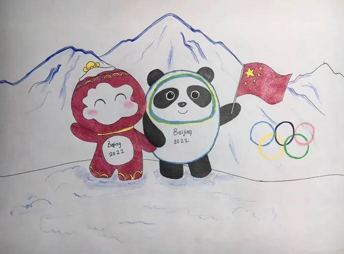 冬奥会手绘画二年级图片