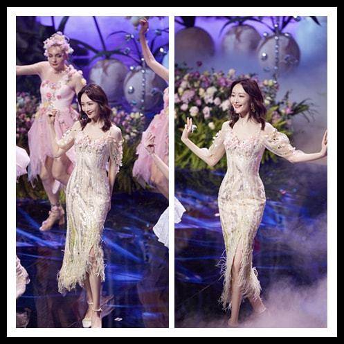 王鸥 王鸥长相气质都有古典美，穿开叉裙越大气越好看