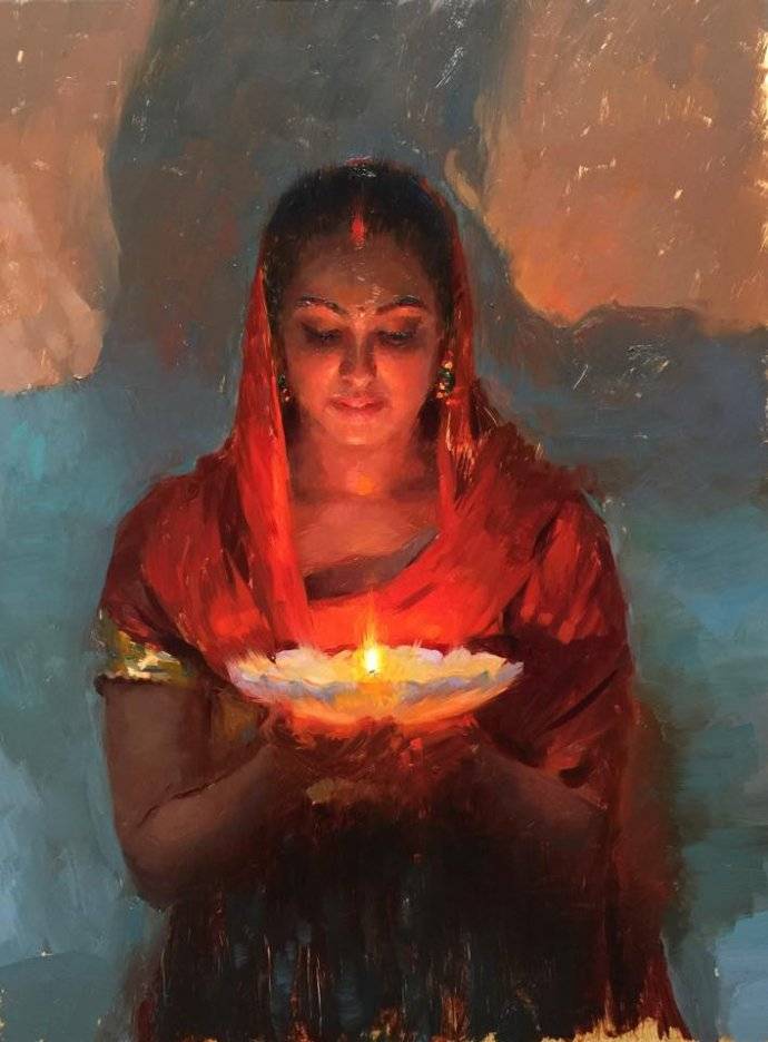 印度著名油画画家图片