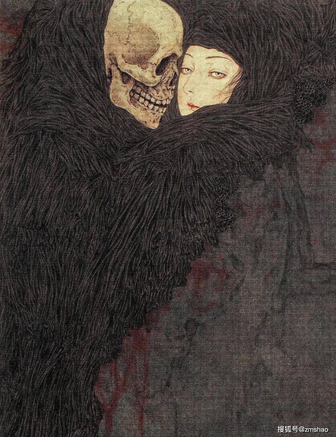 恐怖又唯美,诱惑又冷淡,他画的美女让人欲罢不能_山本_日本_绘画