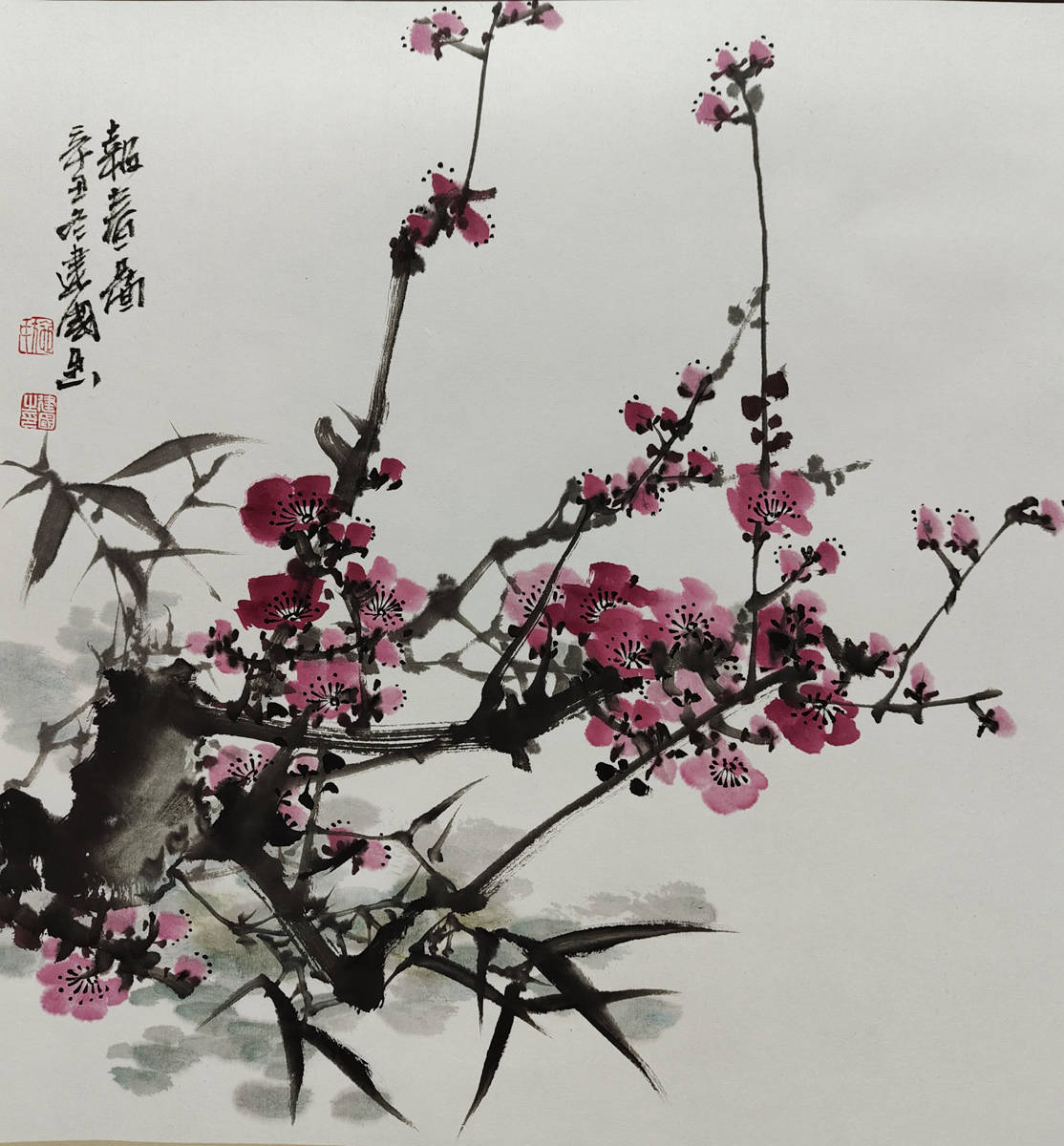 【作品欣赏】春华秋实,心随花开,画家施建国作品欣赏_花鸟画_周口市