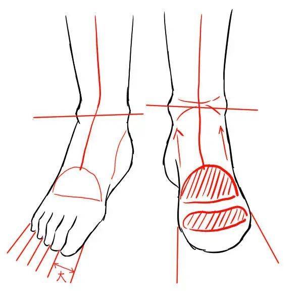 如何画人物的脚腿
