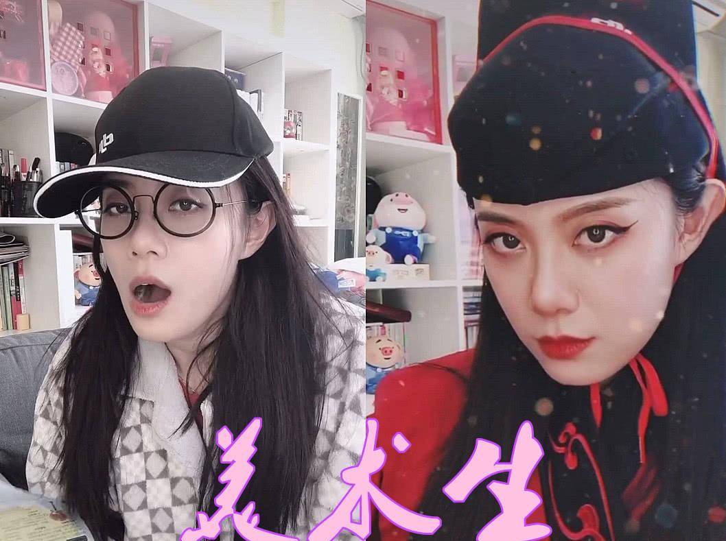 女孩子同是“戴帽拍”，文科生还好，体育生英俊，看到美术生：东方不败来了！