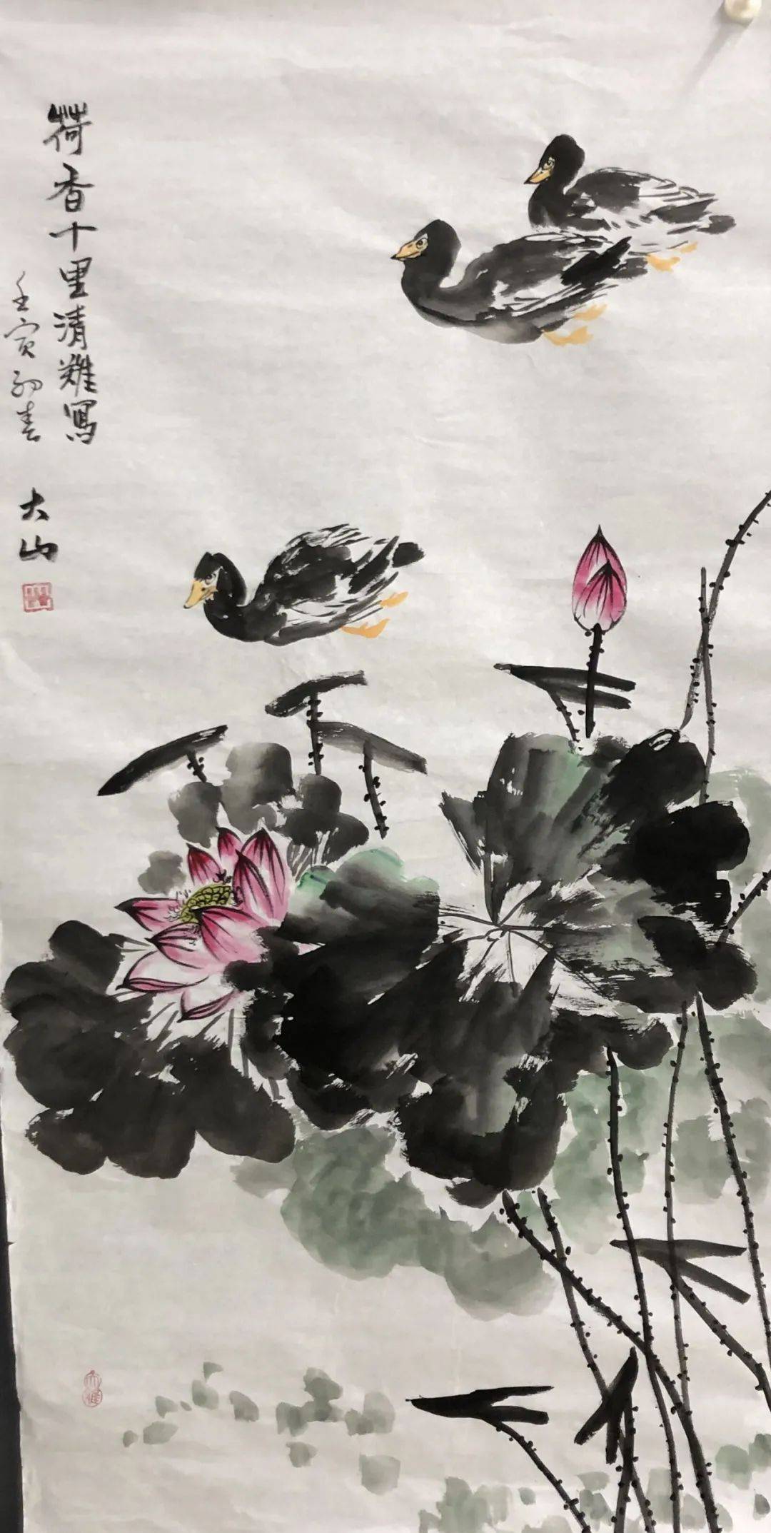 段莲军画家是位目标明确的画家,在写意花鸟这条艺术道路上孜孜以求