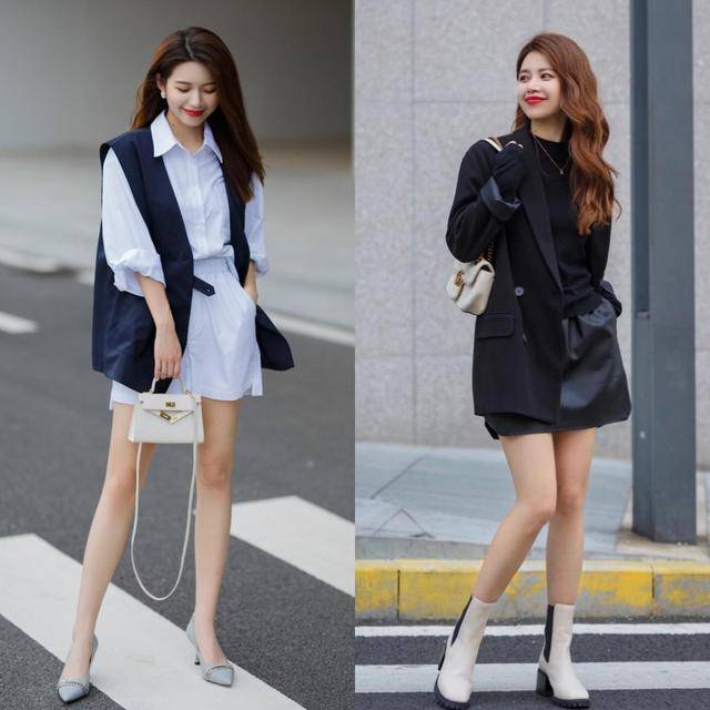 原创西装半身裙优雅有气质美到骨子里