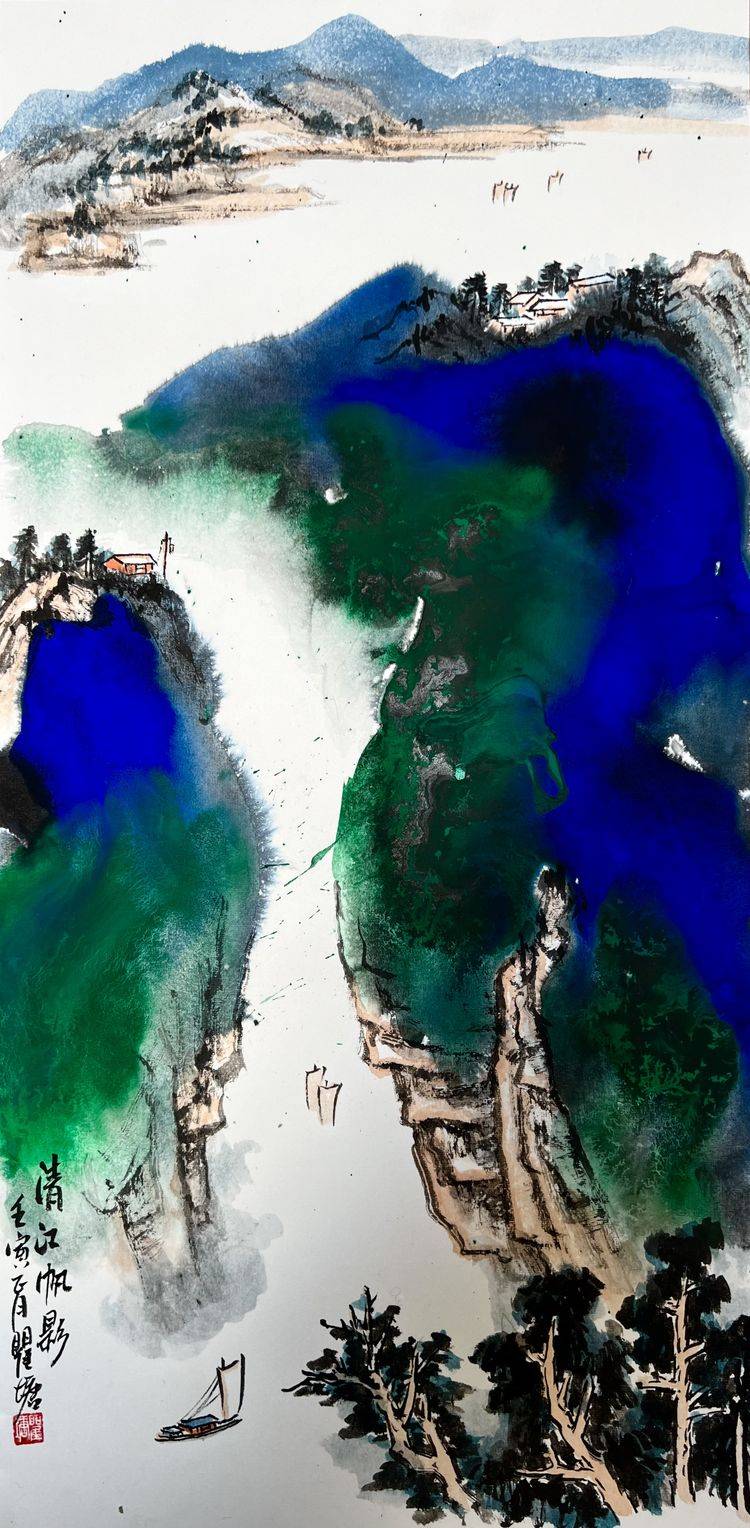 瞿塘泼墨泼彩作品鉴赏