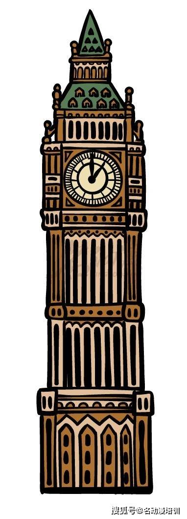 伦敦的简笔画大本钟图片