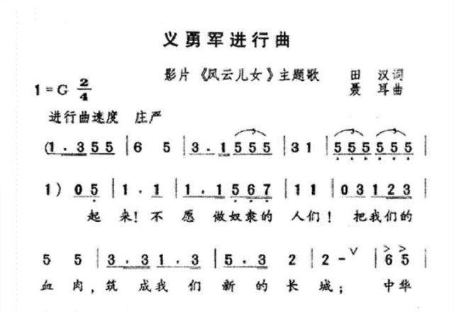 家聶耳譜曲,新中國成立後,這首歌被選定為我們中華人民共和國的國歌