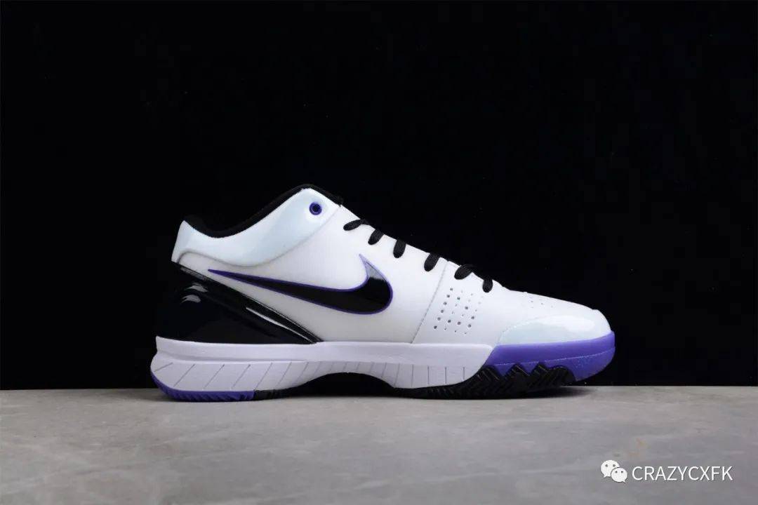 耐克nike zoom kobe 4 inline lakers 白紫原色低帮篮球鞋_flywire