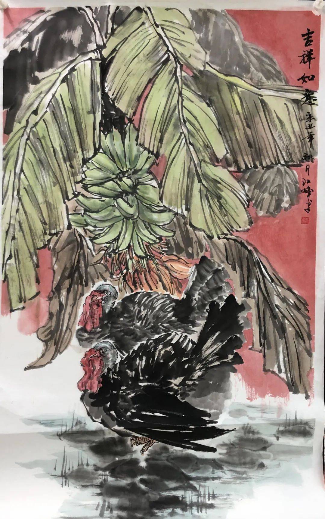 江峰笔下的孔雀!千姿百态,色彩艳亮,栩栩如生_甘竹轩_作品_书画