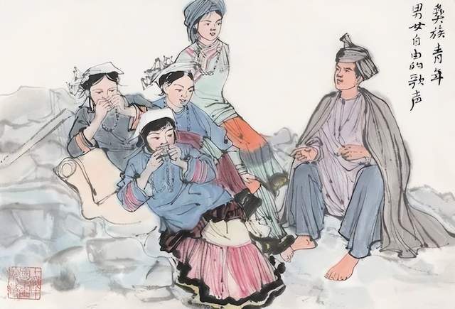 作者不詳　外国人画家 著名画家崔虹工笔重彩人物画《虹霓映舞》｜作品定制收藏| 中国题字网