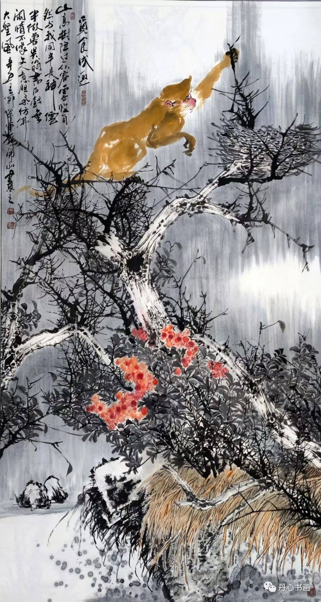 生动活泼,妙趣横生|画家刘开永猴画艺术_灵猴_中国_国画