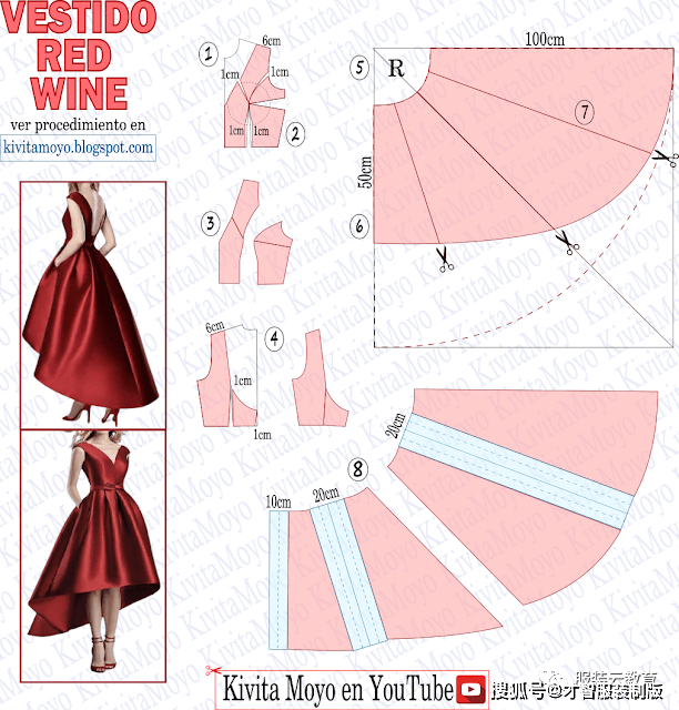 20款时尚性感礼服裙的款式制版纸样图才智服装