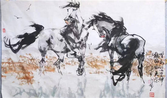 索文斌当代画马一线名家