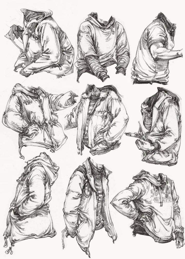 画好速写衣褶,让你速写从75飞升90?_褶皱_皱褶_衣服
