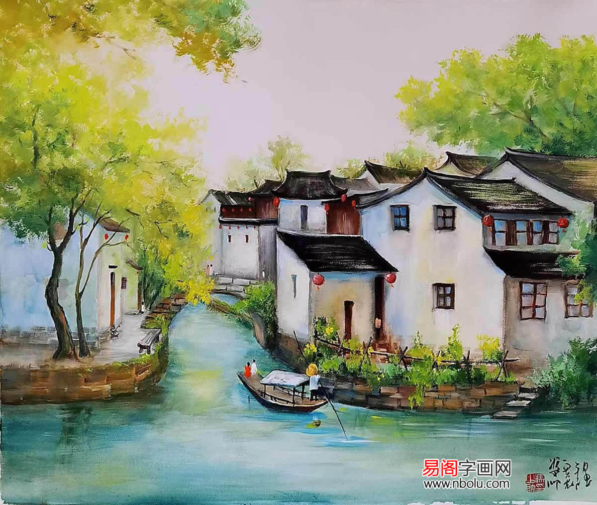 画家冯少帅,亚麻布上的水墨画,空灵恬静 耳目一新_西方_作品_油画