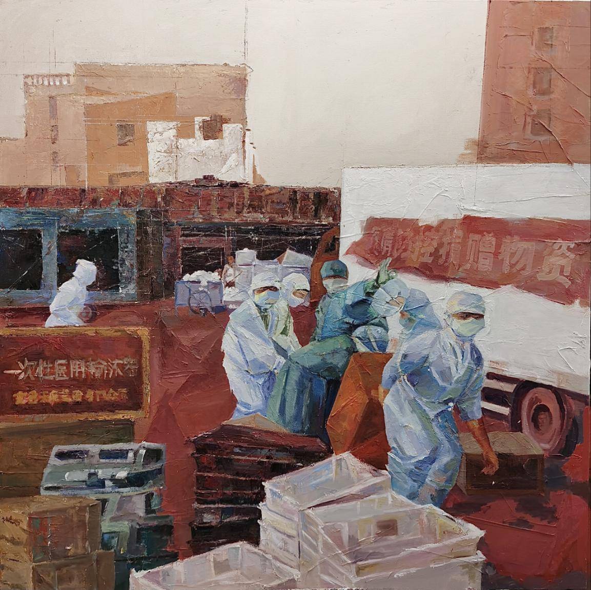 赵明月 油画 《"国之效率"》赵明月 油画 《"夜以继日"》马舒方 国画