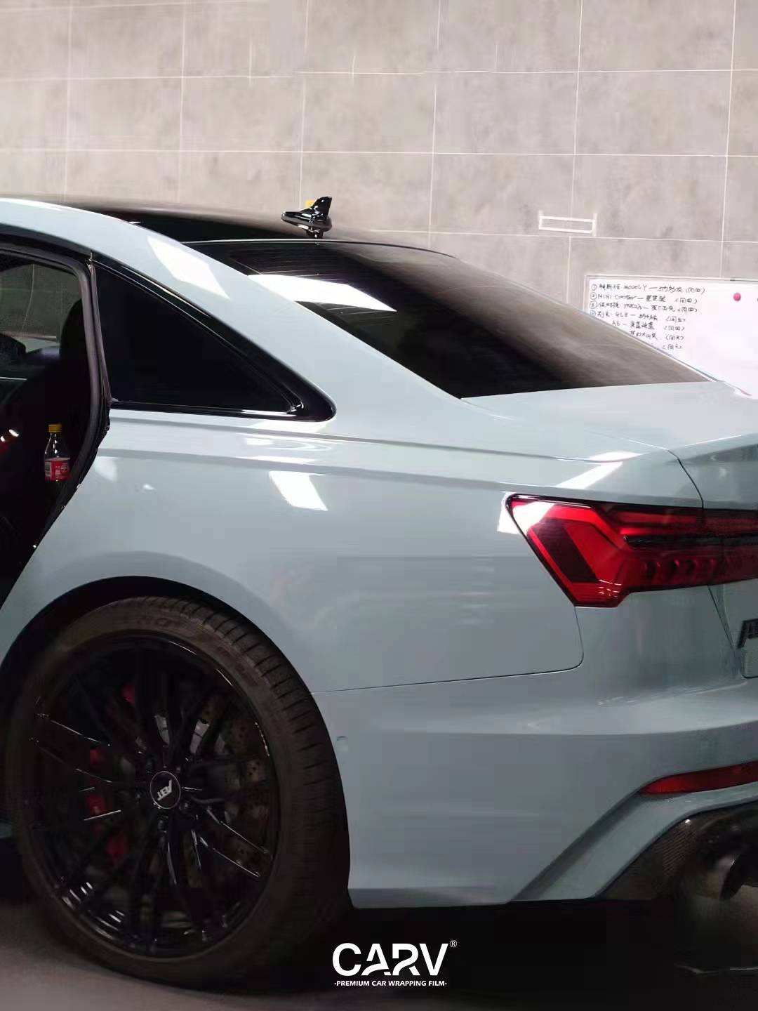 黑色奥迪a6改色卡孚carv白金莫兰迪蓝_搜狐汽车_搜狐网