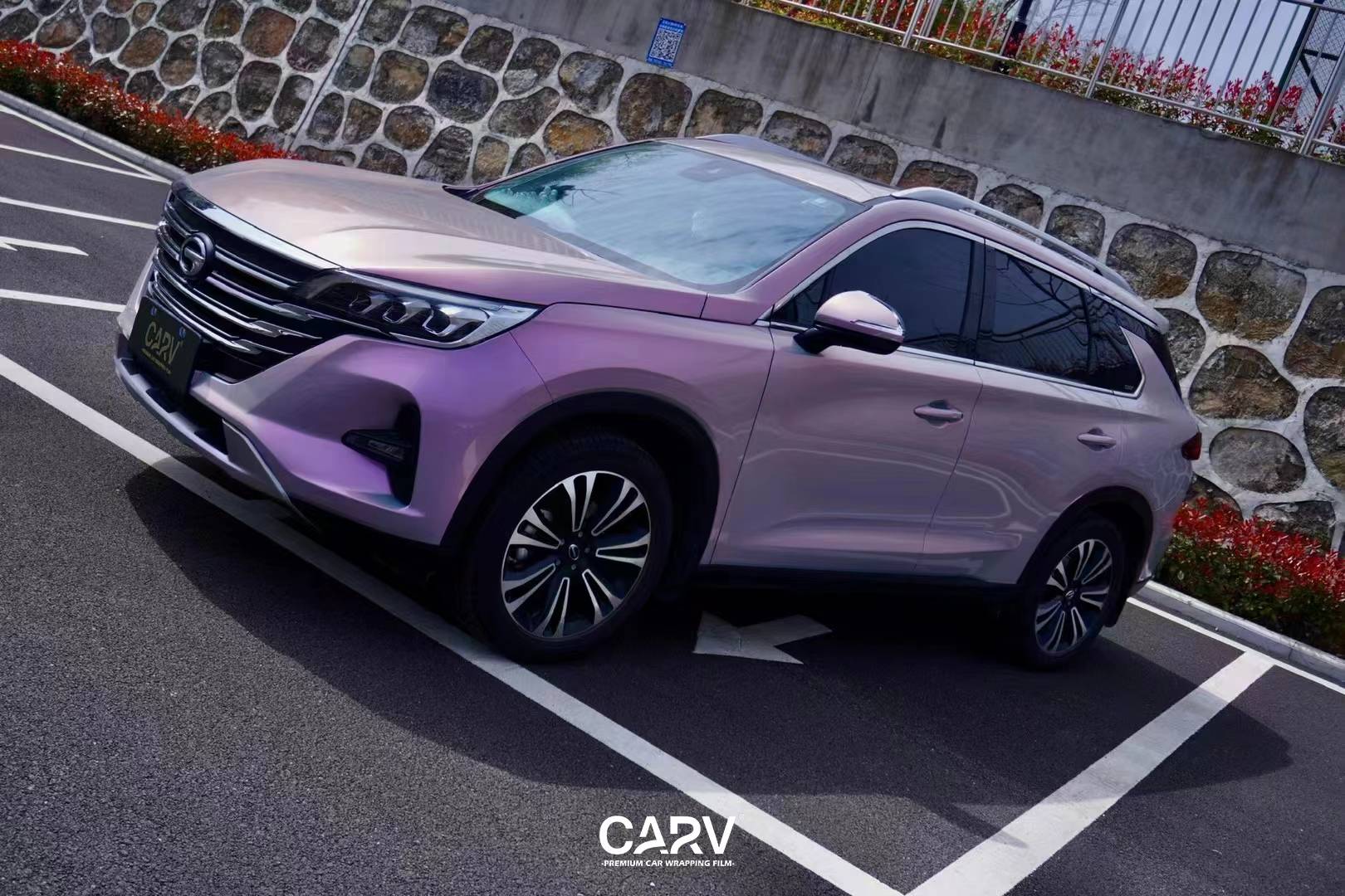 传祺gs5卡孚carv改色膜梦幻火山灰