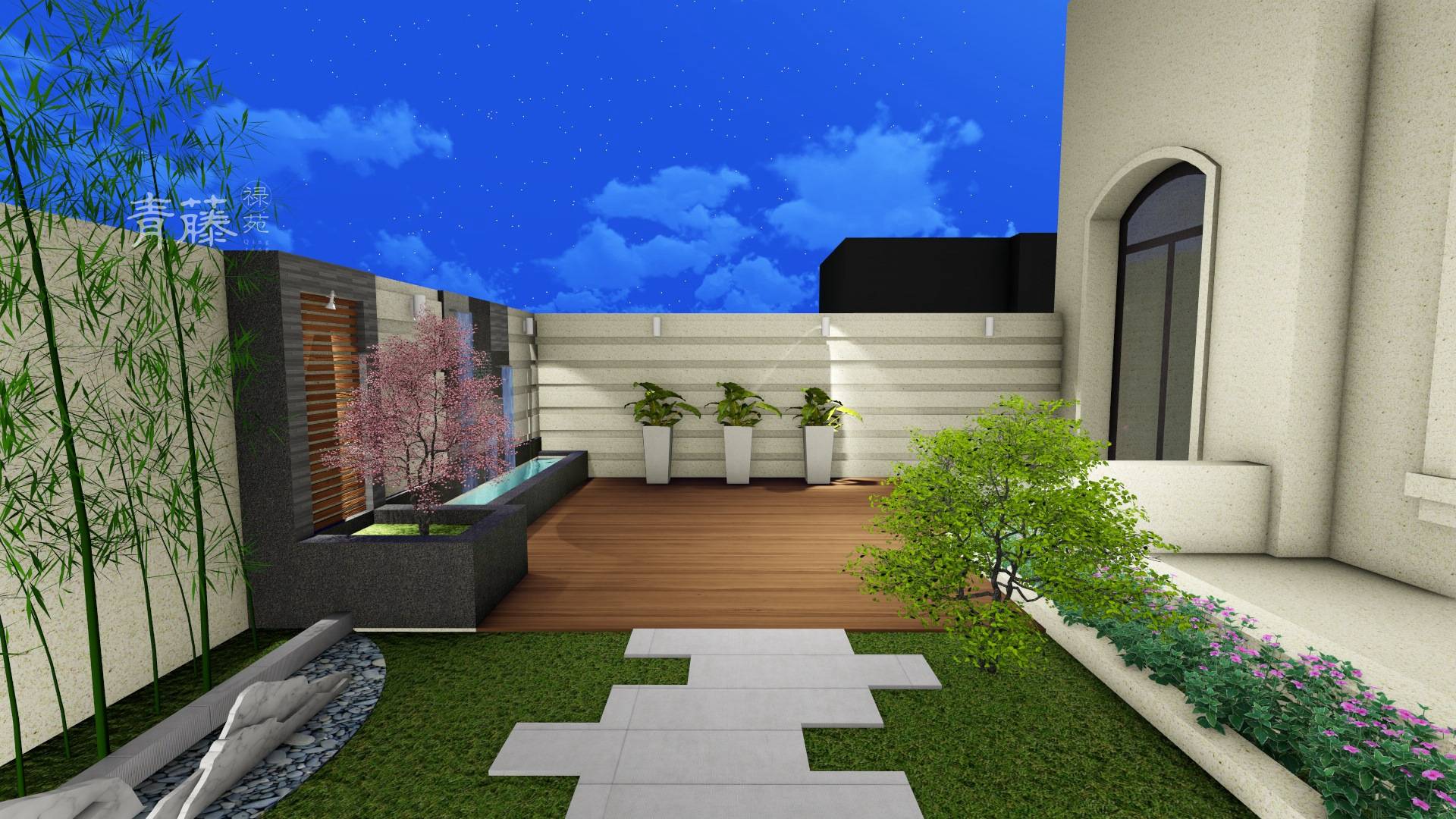 夏日将临一个极简风格的庭院让你的夏天清凉又纯粹