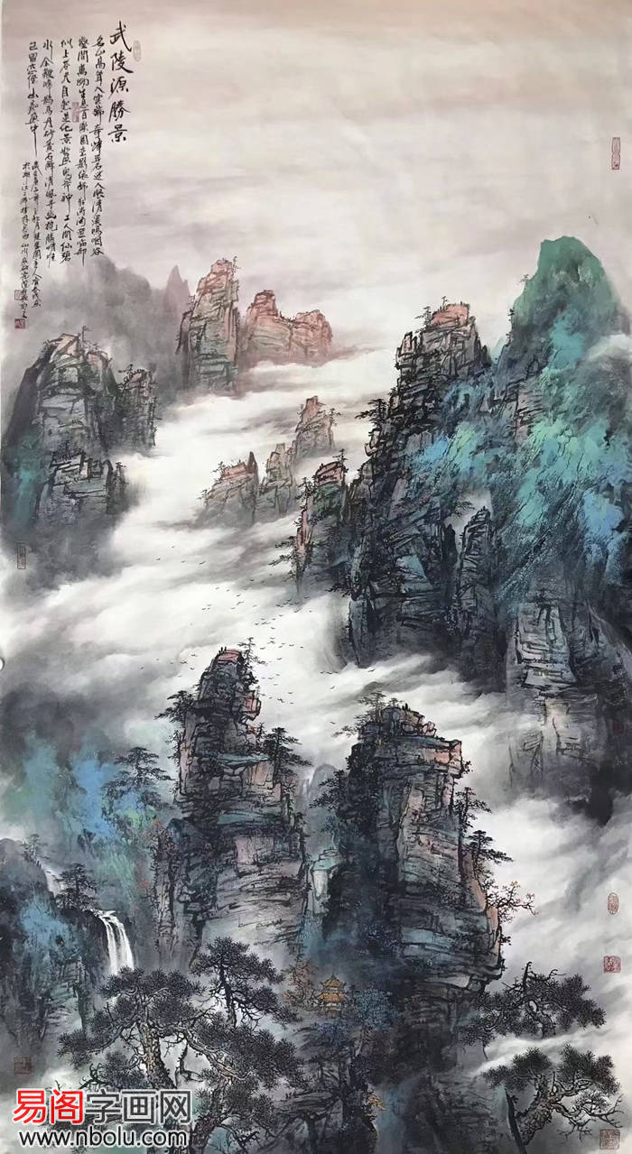 资春成泼墨泼彩山水画:清静悠远,温暖斑斓_李长_诗情_郭熙