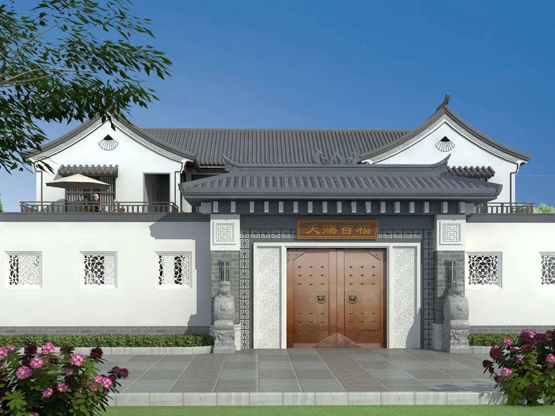 田园雅墅中式二层别墅施工案例体验中式别墅的古风典雅水墨一体