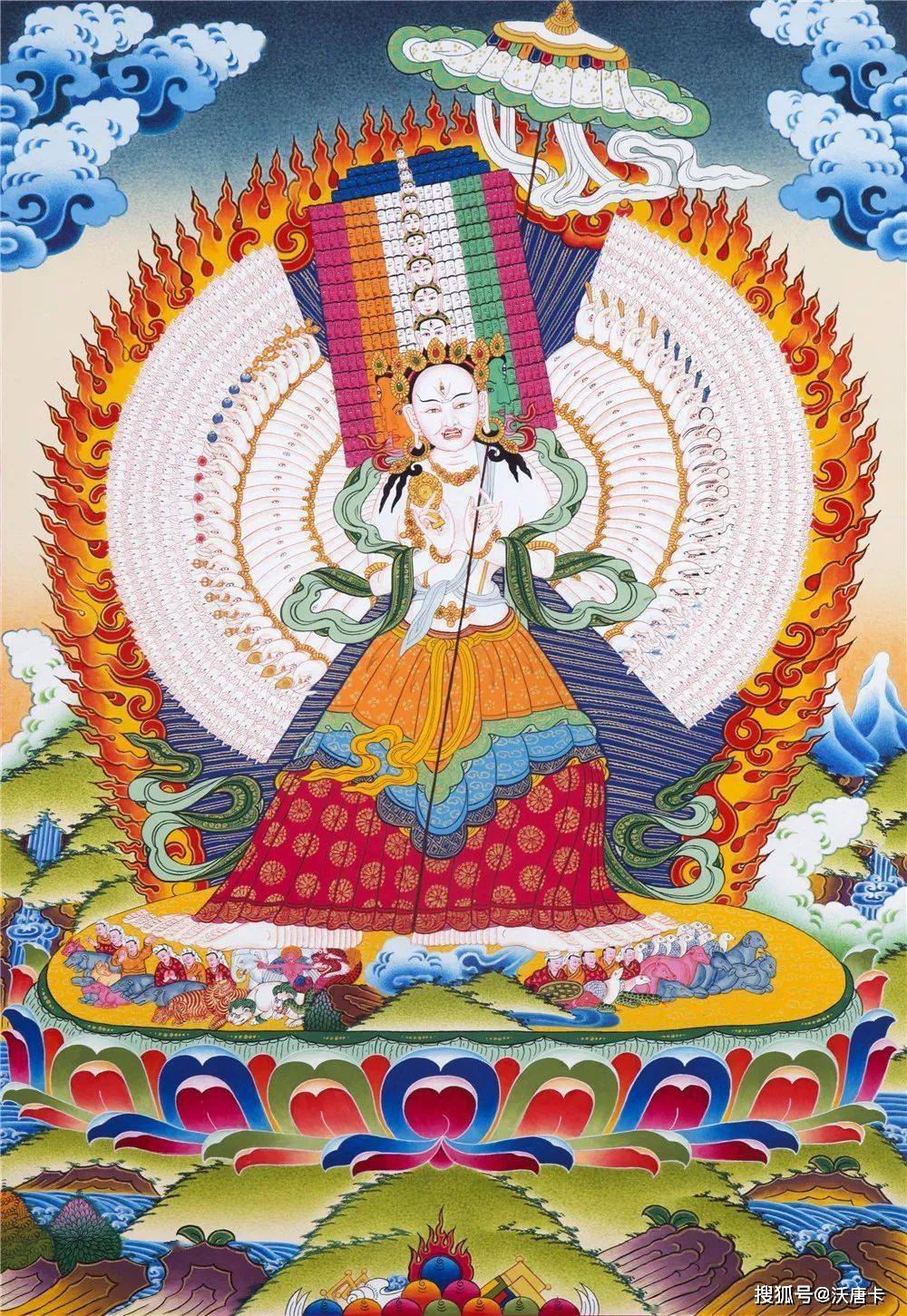 17,绿度母(观音菩萨的化身,二十一度母之首,右足踏莲花):18,白度母(身