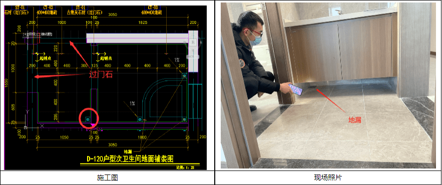 并在卫生间干区与客餐厅,卧室交界处设置过门石兼挡水,故建议保留这两