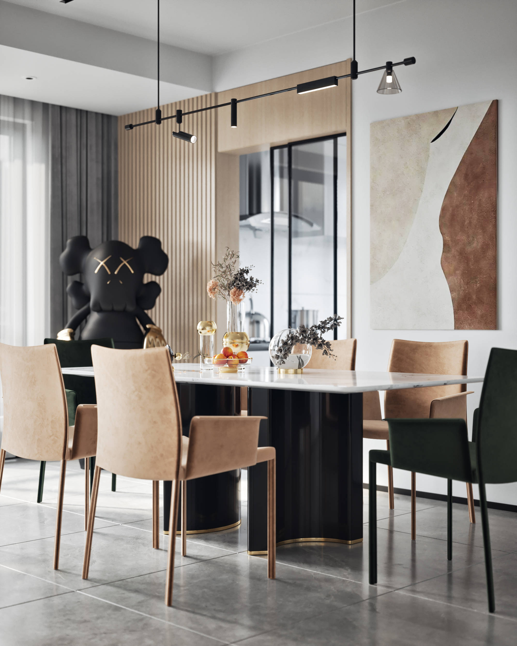 成都高新区180平现代轻奢风设计效果图现代与时尚的邂逅