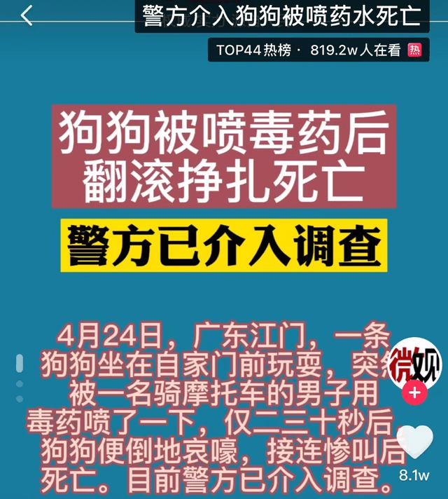 原创广东一小狗被偷狗贼喷几下瞬间死亡究竟是什么药为何如此之毒
