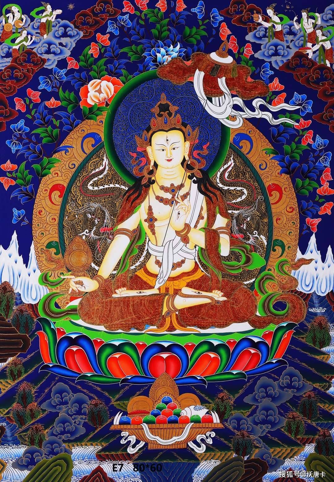 组编号为158-138959的大白伞盖佛母唐卡:经十月怀胎,依印度当时的习俗