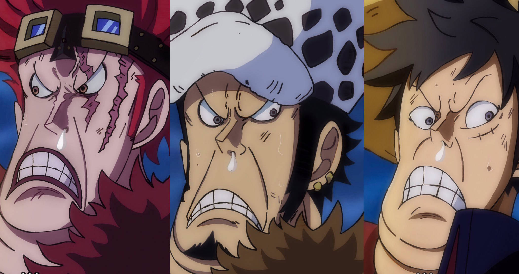 原创海贼王1017集预告三大船长奉献颜艺时刻索隆基拉上演斩龙