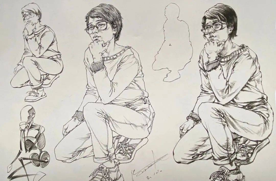 你画的蹲姿动态速写是不是很容易扑街兰州画室