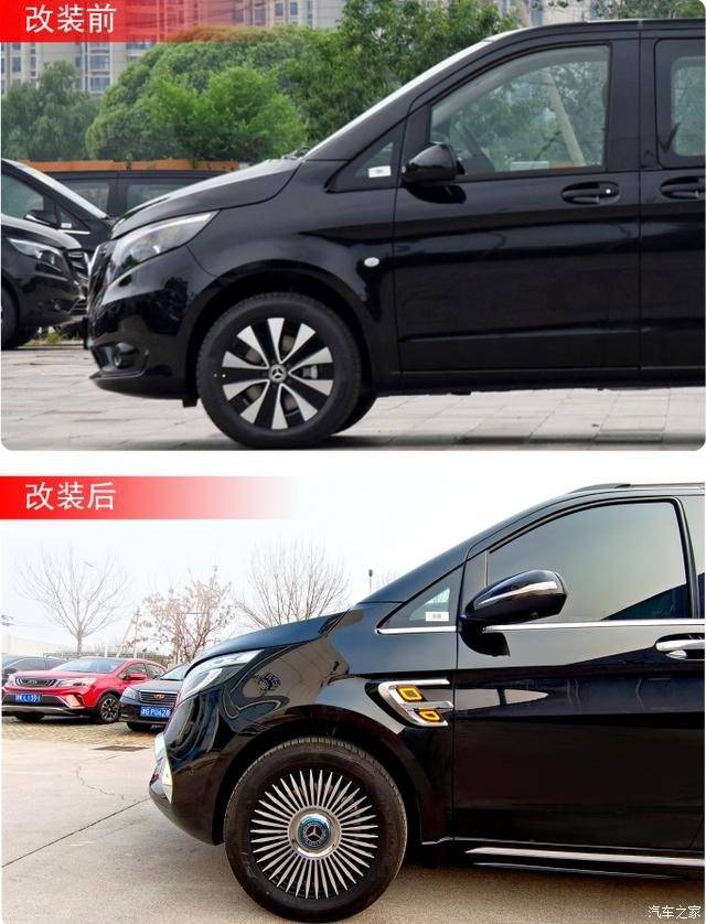 奔驰威霆改装翼子板转向灯,鲨鱼腮造型,流线运动,为安全加码